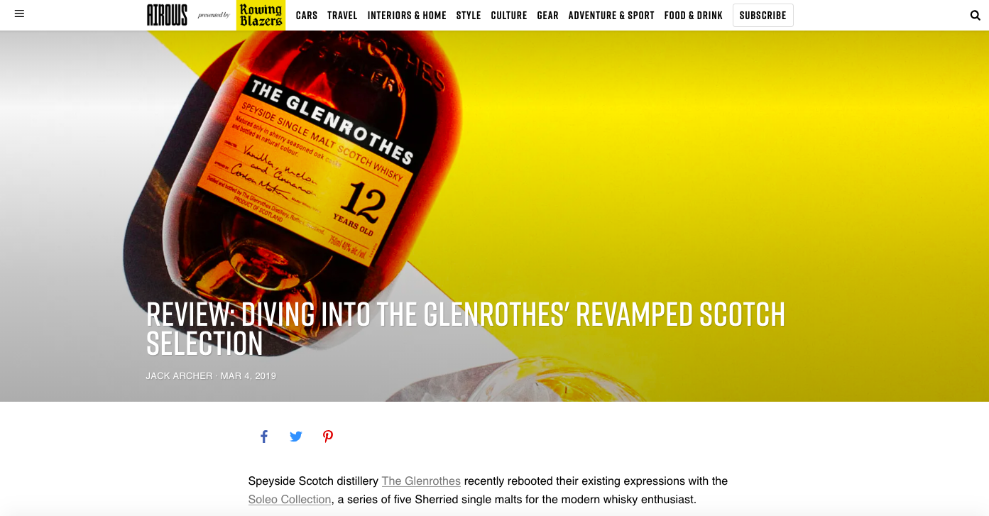 arrows features the glenrothes