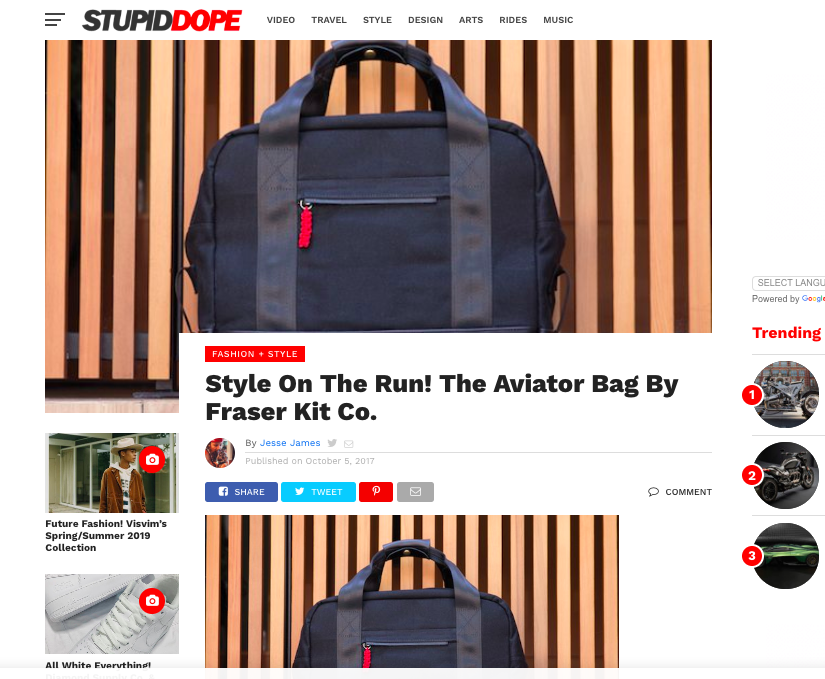 stupid dope features Fraser kit co.