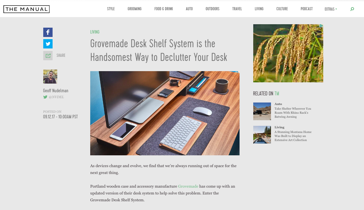 the manual features Grovemade's desk accessories