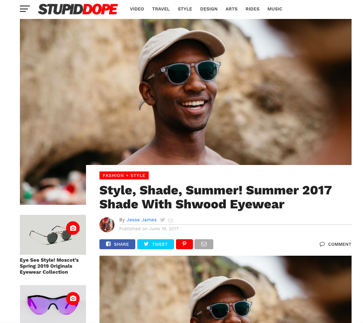stupid dope features Shwood Eyewear