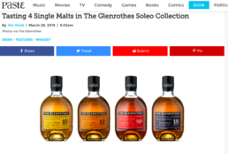 Paste features the glenrothes different bottles