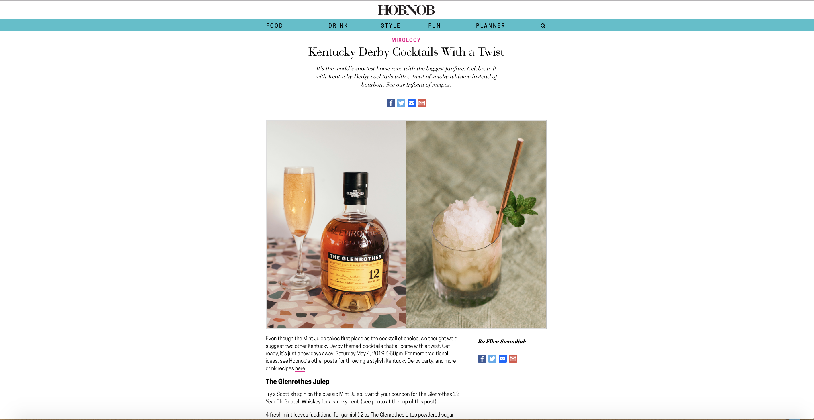 hobnob features the glenrothes