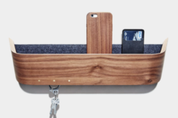 grovemade phone and wallet on key rack
