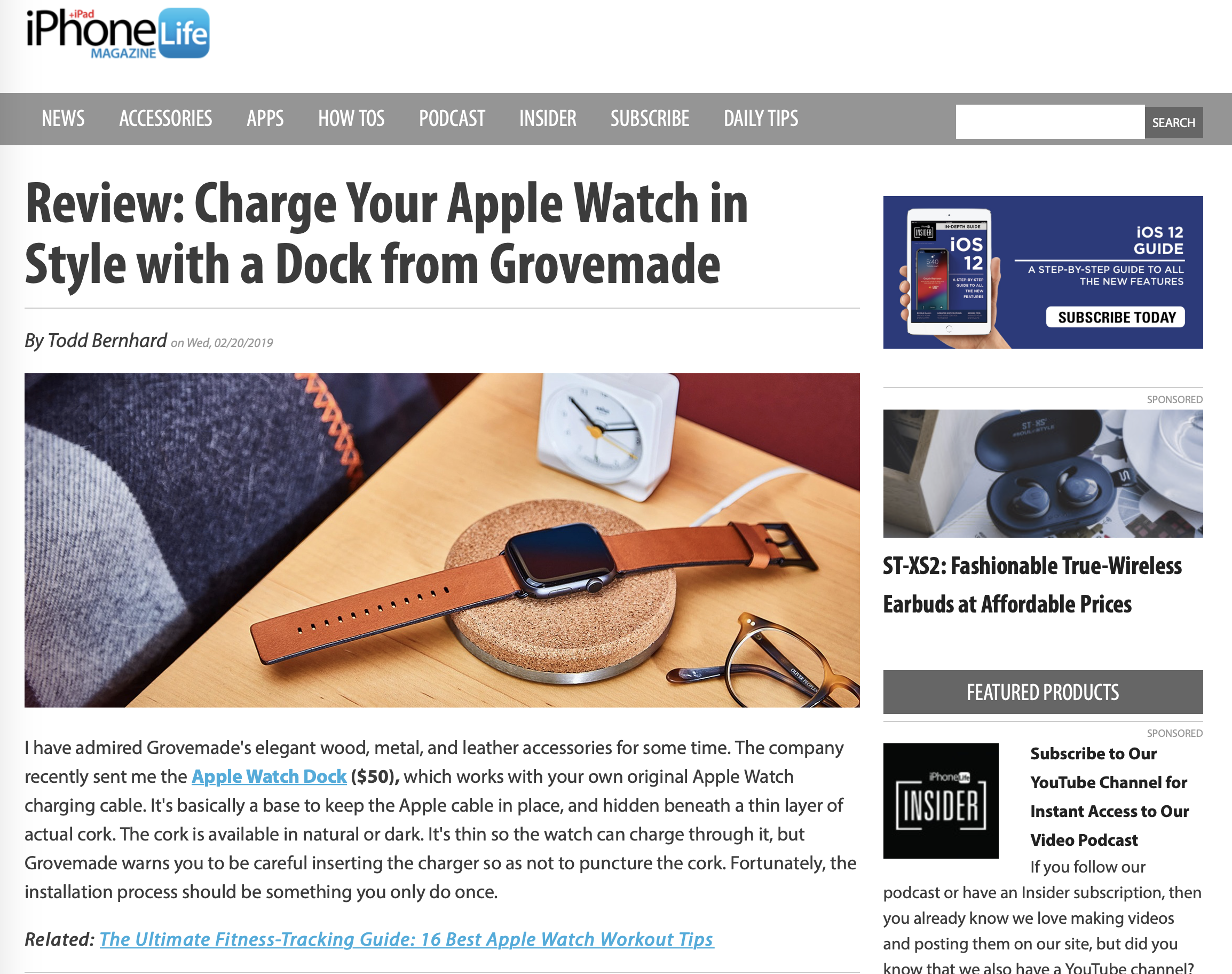 iPhone life features grovemade charger pad
