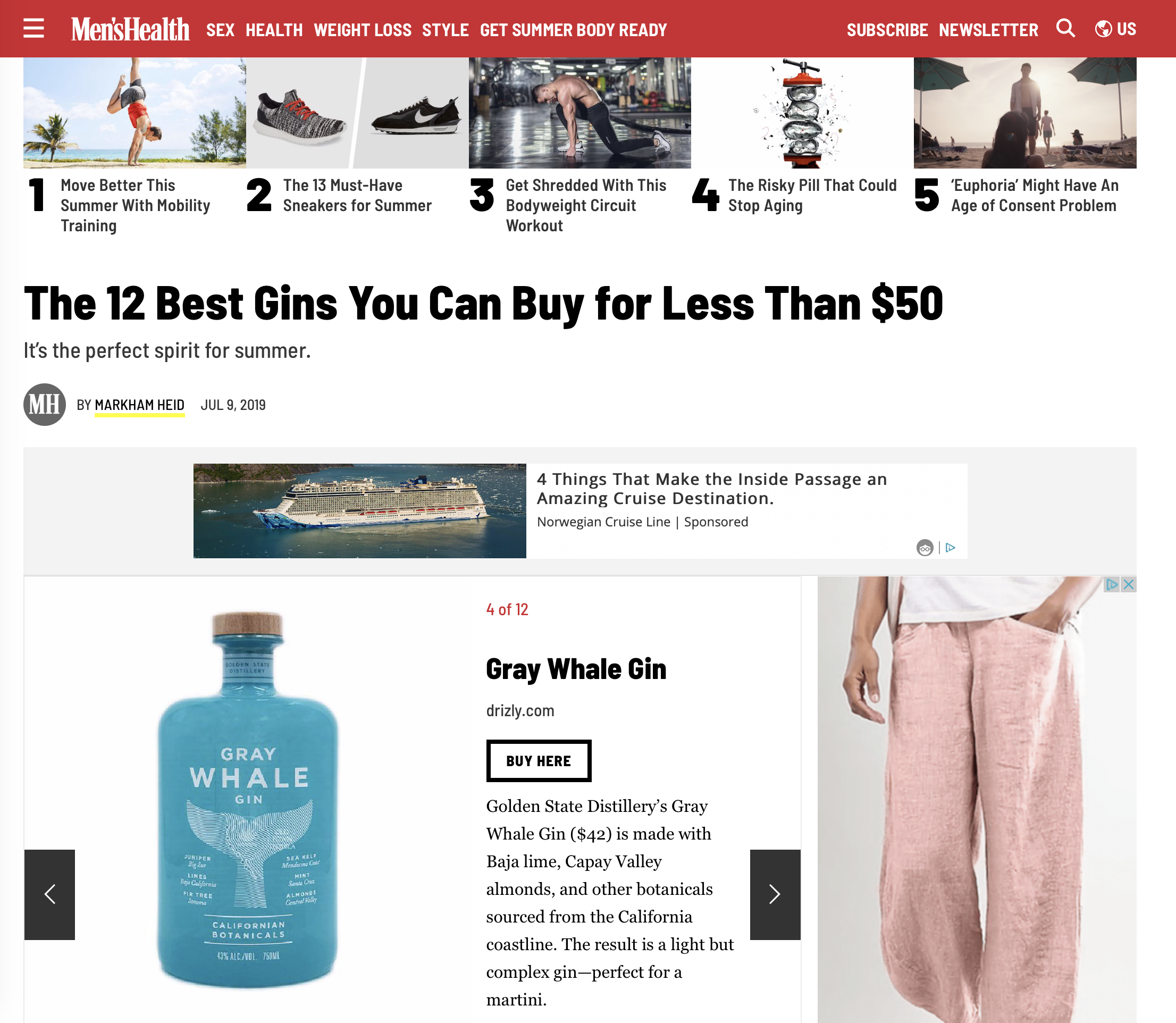 mens health features gray whale gin