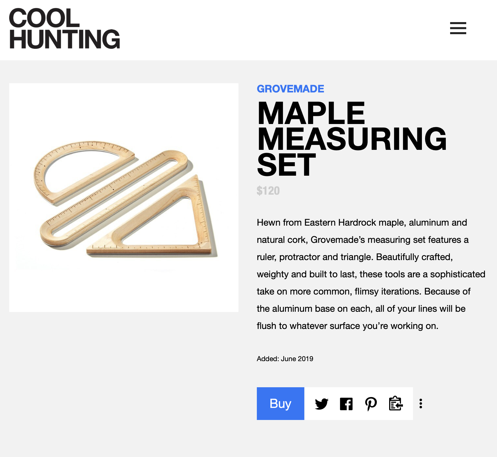 cool hunting features grovemade measuring kit