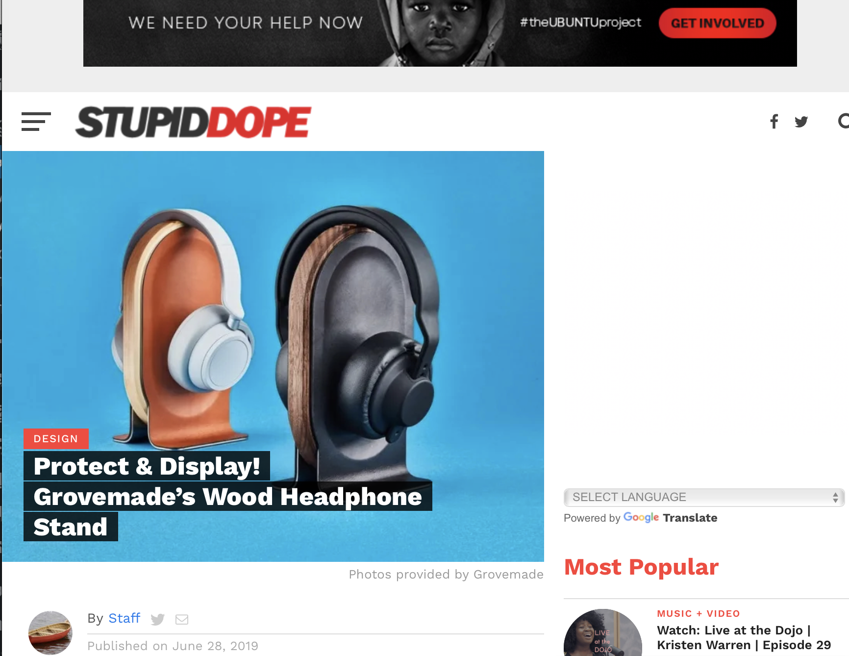 stupid dope features Grovemade headphone stand